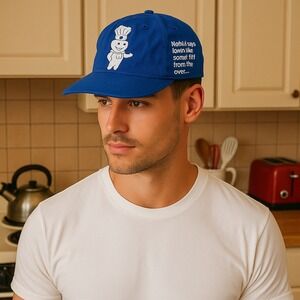 Vintage 1996 Pillsbury Doughboy Hat‎ Blue Snapback Cap American Needle Promo